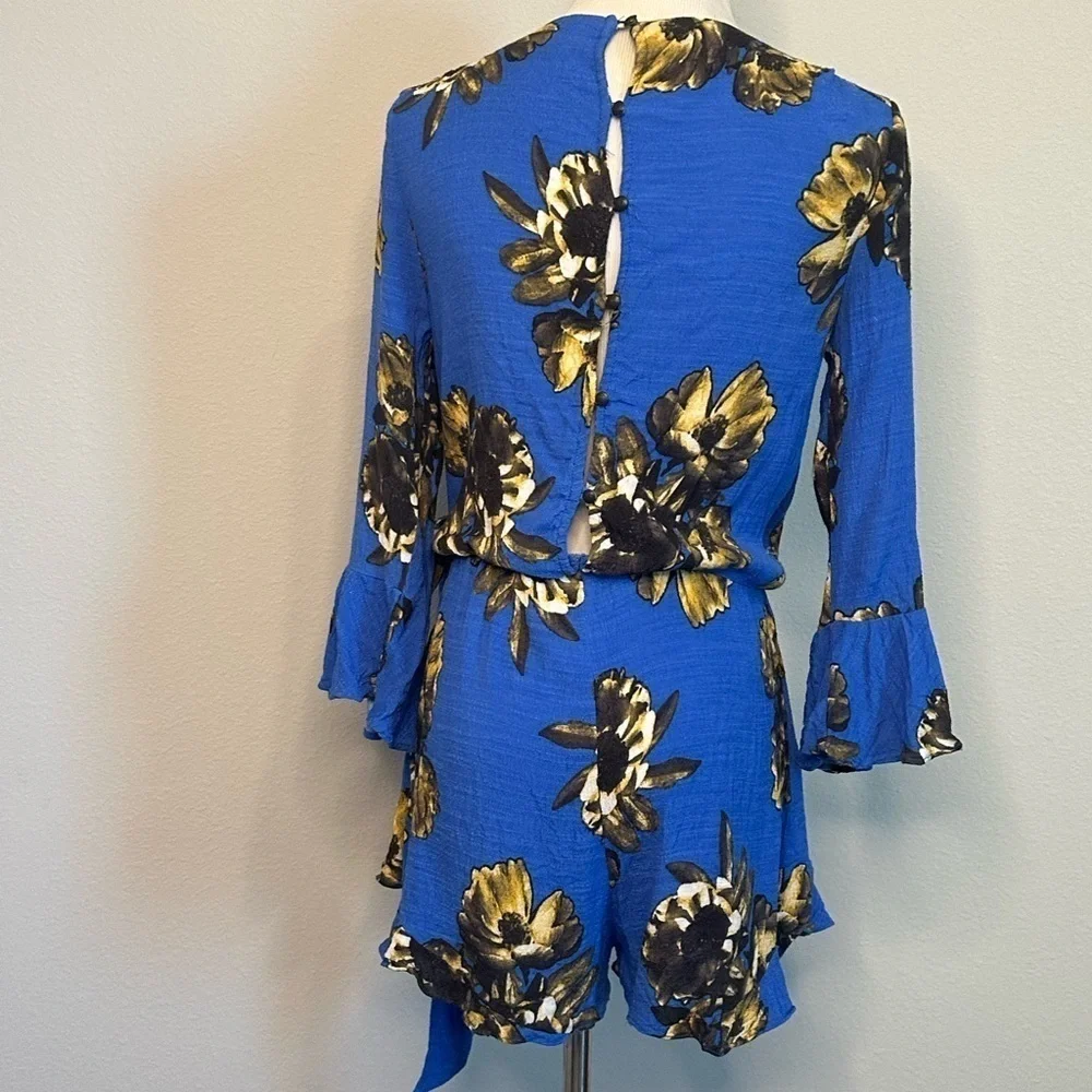 Free People Blue Floral Jumpsuit